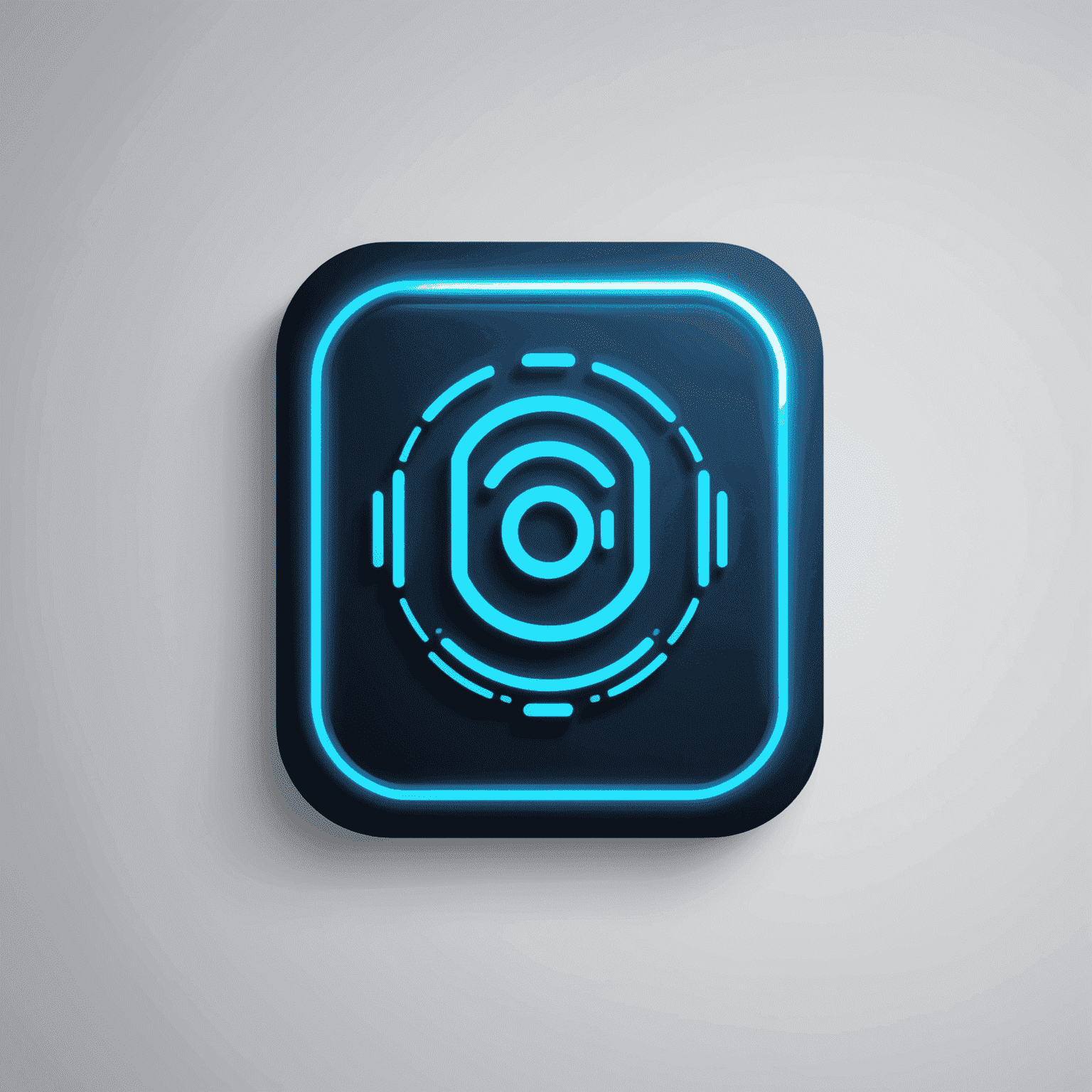 MobiCaress شعار - شركة حلول الاتصالات المتنقلة مع تصميم عصري وألوان نيون زرقاء