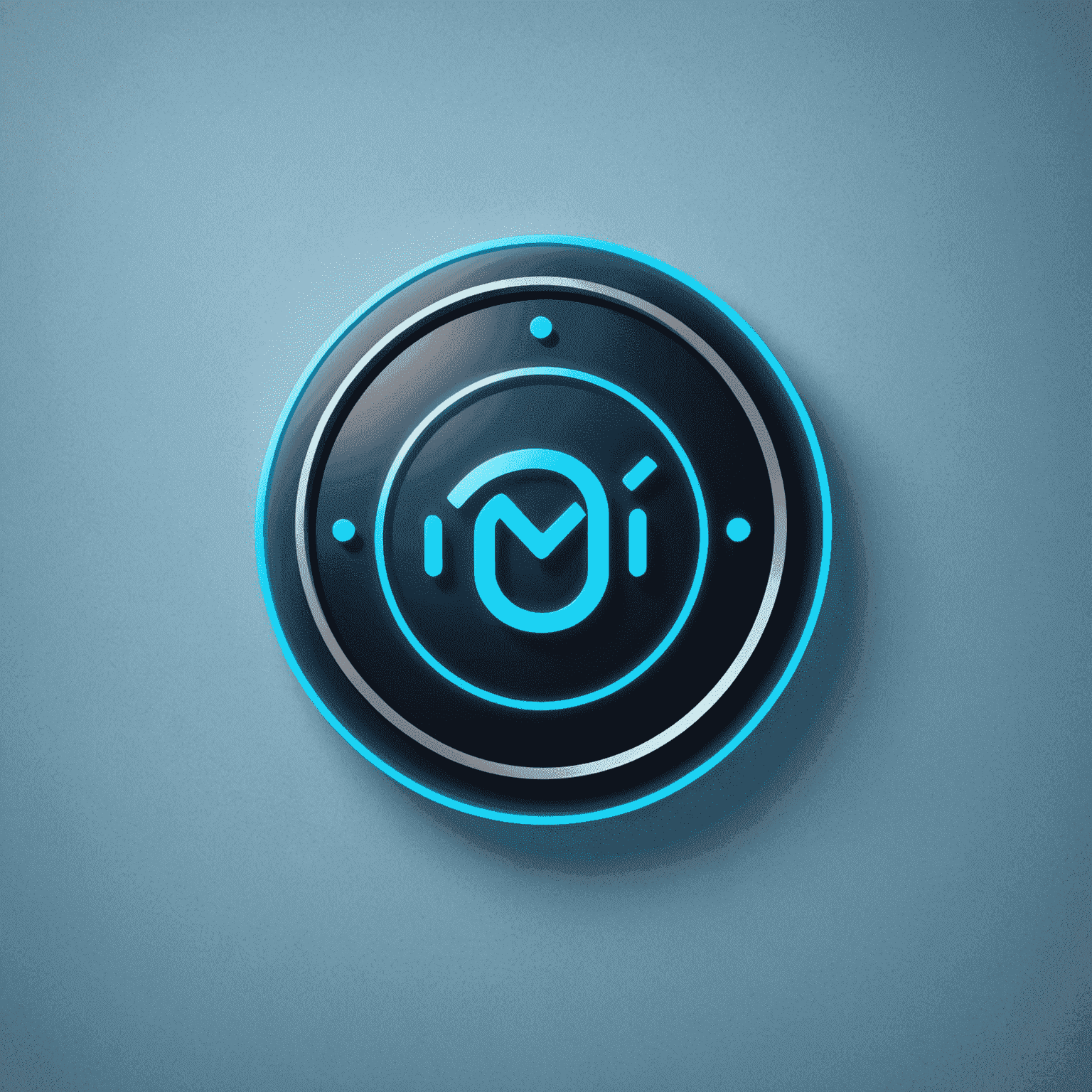 MobiCaress شعار - شركة حلول الاتصالات المتنقلة مع تصميم عصري وألوان نيون زرقاء